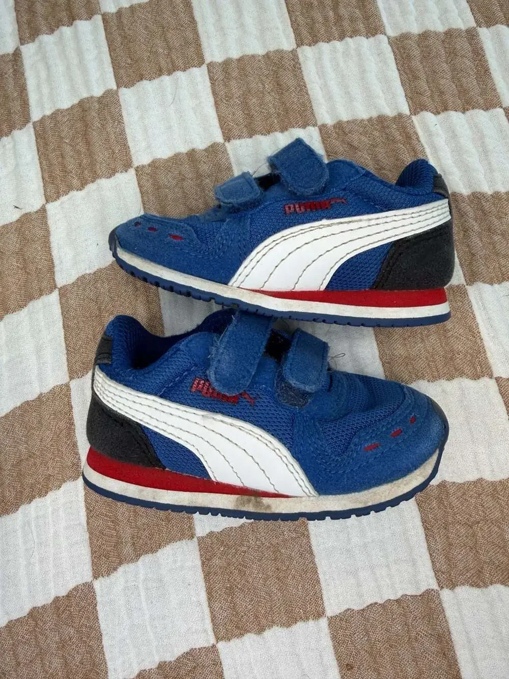 Puma Sneakers Blue White Red Toddler Shoes Hook And Loop